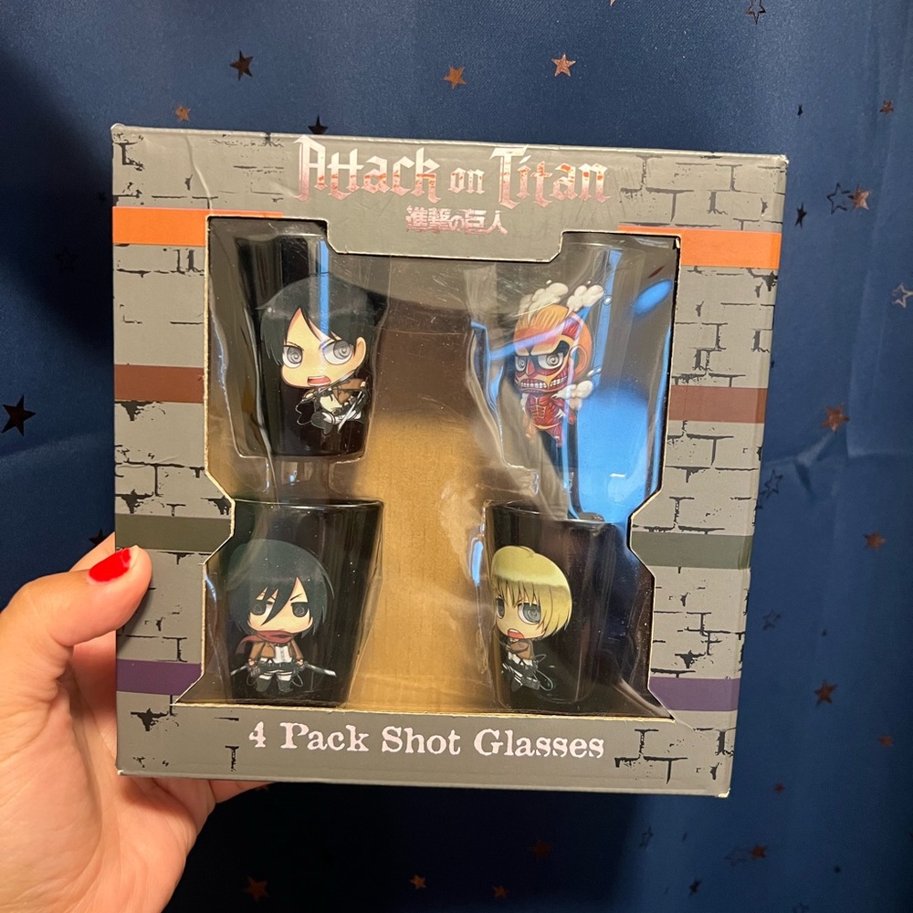 Attack on Titan 4 Pack Shot Glasses